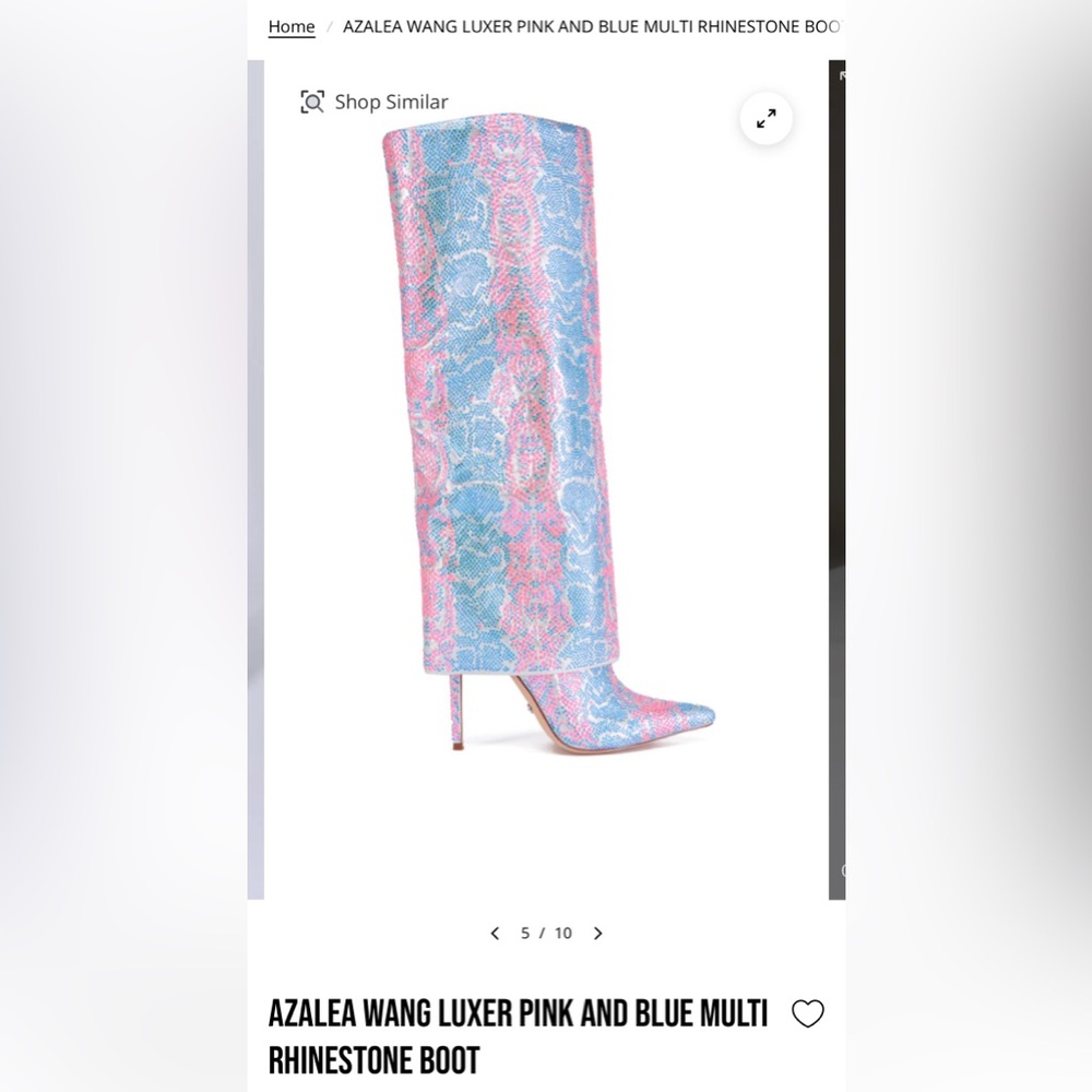 Azalea Wang LUXER PINK AND BLUE MULTI RHINESTONE BOOT - BRAND NEW! Size 11